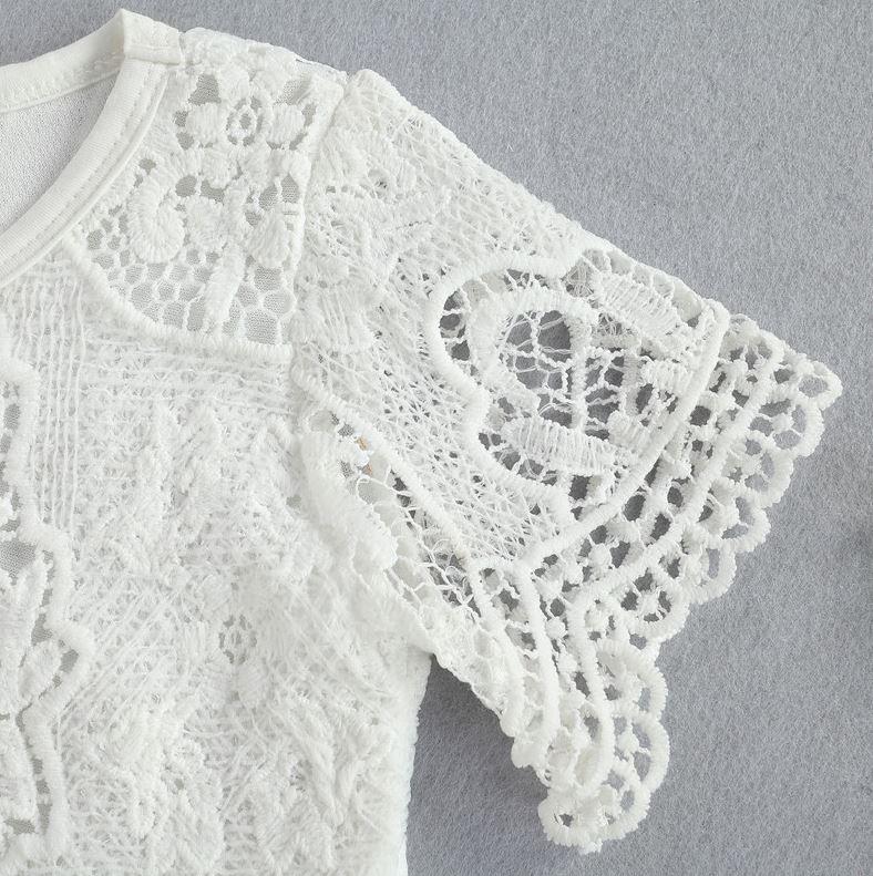 Sweet Lace Romper & Denim Shorts